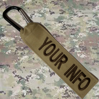 Camo Bag Luggage Tag from Name Tape Factory in Wisconsin, Veteran Owned