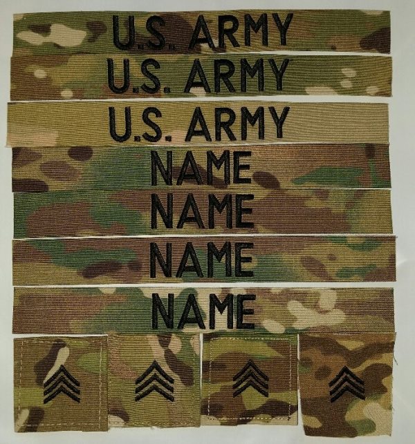 3 US Army Ocp Name tape Acu Scorpion Uniform Klett tab patch Wunschname 